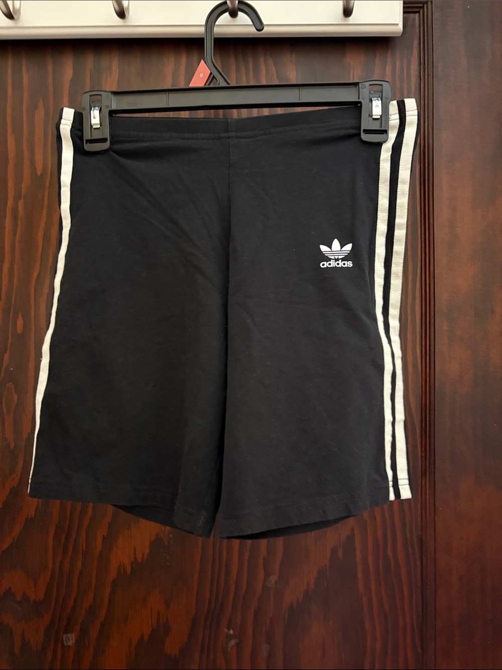 adidas Black Shorts with White Stripe Detail
